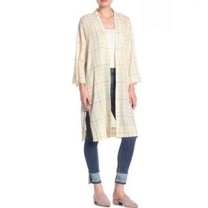 Madewell Robe Jacket in DBL Windowpane/Pearl Ivory